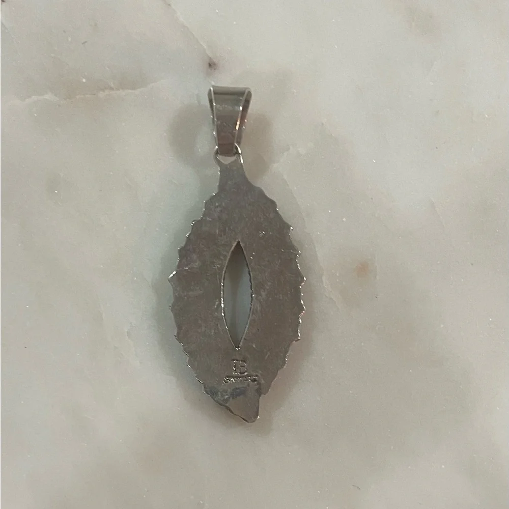 Native American Navajo sterling silver multi-stone cluster pendant - Picture 2 of 2